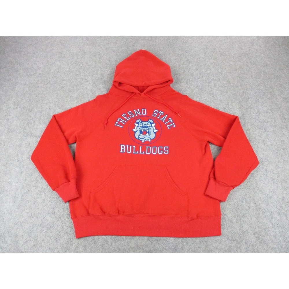 VINTAGE Fresno State Bulldogs Hoodie Mens Large Red Soffe NCAA College Football
